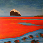 Bass Rock 2, acrylic on repurposed plywood,107x107x3.5cm,£1500