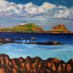 Fidra 4, acrylic on recycled canvas,50x50cm,£430